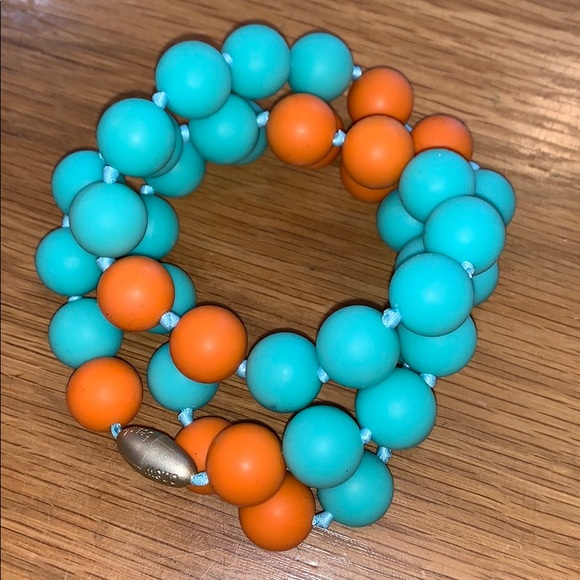 Turquoise & Orange Silicone Necklace~ - Picture 5 of 8